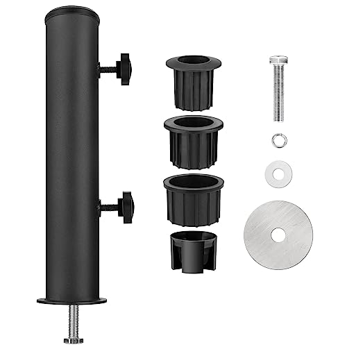 Garten Sonnenschirm Standrohre Geliefert, Universal SonnenschirmStandrohr mit 3 TLG Reduzierring(48/38/32 mm) Sonnenschirm Hülse Stände, Schirmbaser Standrohr für Granit, Eisenplatte, Zementplatte