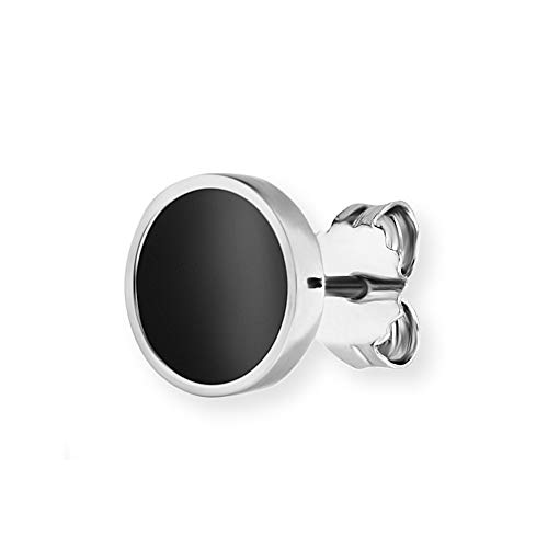 cai Herren Single-Ohrstecker 925/- Sterling Silber 0,9cm Glänzend Onyx weiß 0,200ct 132210511