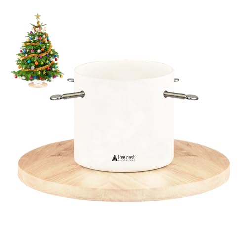 Tree Nest Christbaumständer Weihnachtsbaumständer Baumständer Tannenbaumständer Weihnachtsbaum Standfuß Ständer mit Wasserbehälter - Moonlight Christmas Tree Stand für Bäume bis 2m, 3-9cm Stamm Weiß