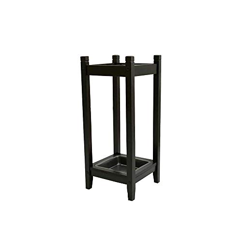 DCAH Schirmständer-Square Aus Holz mit Schirm- und Gehstock-Ablagefach für Schwarz Umbrella Storage Rack (Color : Black)