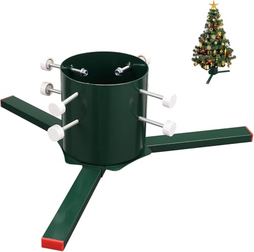 Weihnachtsbaumständer für echte Bäume, Metall Live-Weihnachtsbaumständ er, Universal einstellbar Ersatz Weihnachtsbaum Basis Halter für frische Baum 4-8ft, Fit Stammdurchmesser bis zu 17 cm, Grün