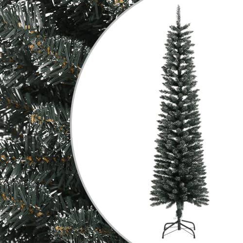 Home Outdoor OthersKünstlicher schmaler Weihnachtsbaum mit Ständer, grün, 180 cm, PVC