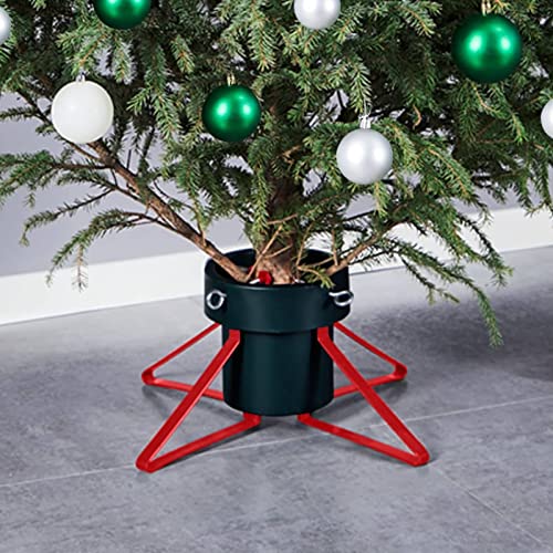 ARKEM Christbaumständer Grün und Rot 46x46x19 cm Weihnachtsbaum Fuß ChristbaumstäNder Verkleidung