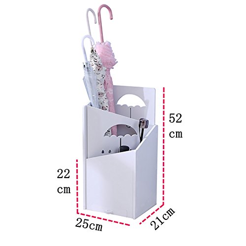 Gflyme Schirmständer mit Tropfschale, Holz, Weiß, Platz für Stock- / Spazierstockständer (Size : #2)