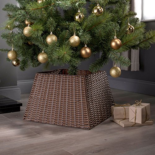 Taylor & Brown® Weihnachtsbaum-Rattankorb Standfußhülle, Deko braun